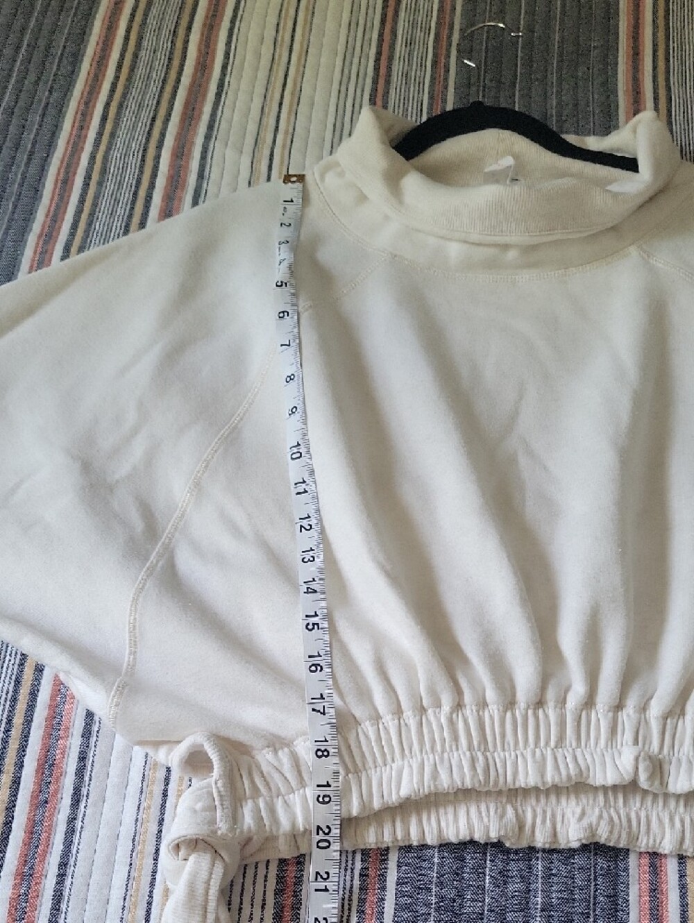 Daily Practice Cropped Cream Tie-Hem Sweatshirt - Women Tops - Picture 7 of 8